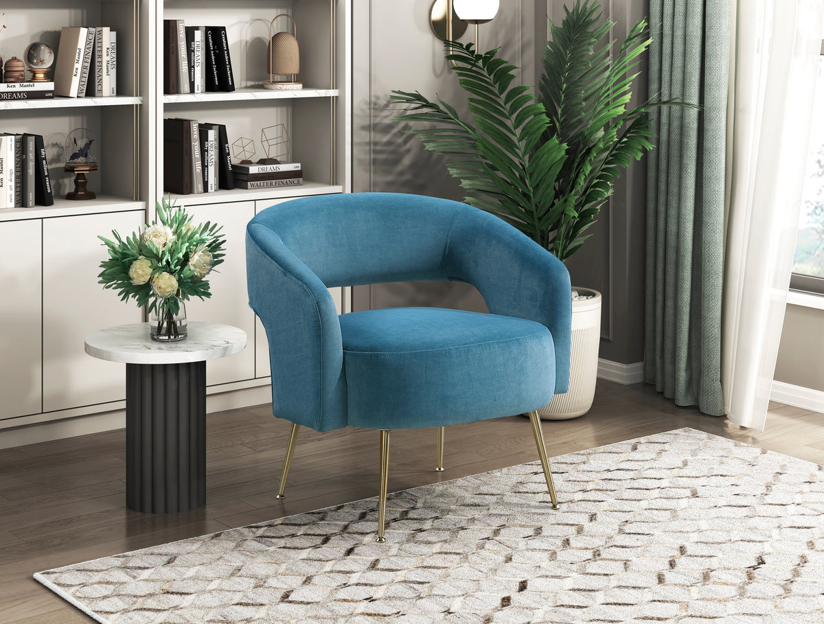 Roslyn Dark Teal Velvet Accent Chair from Homelegance - Luna Furniture