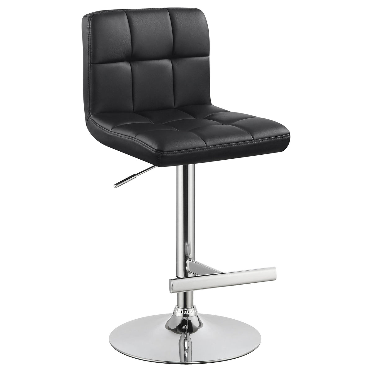 Lenny Black Upholstered Adjustable Bar Stool, Set of 2 from Coaster - Luna Furniture