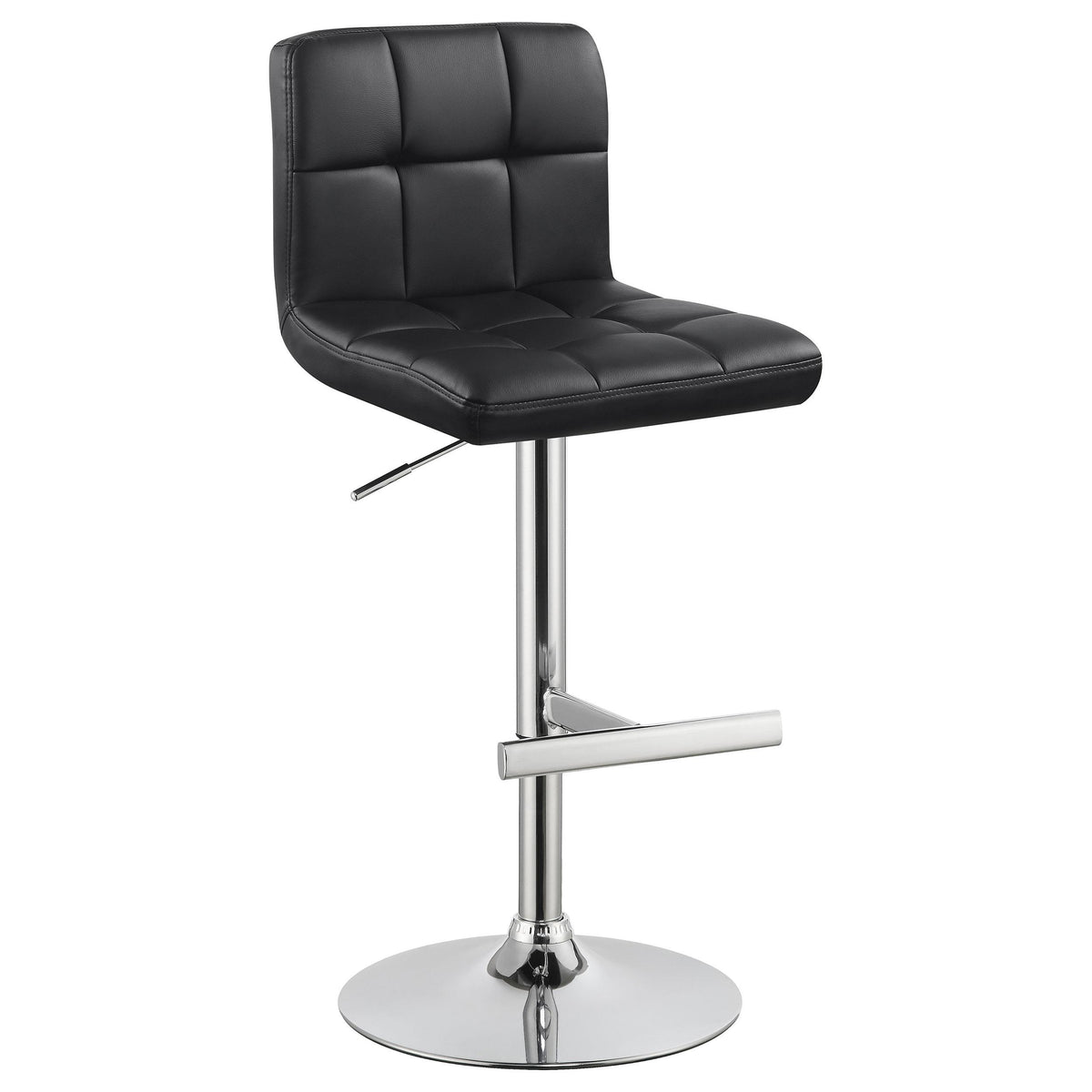 Lenny Black Upholstered Adjustable Bar Stool, Set of 2 from Coaster - Luna Furniture