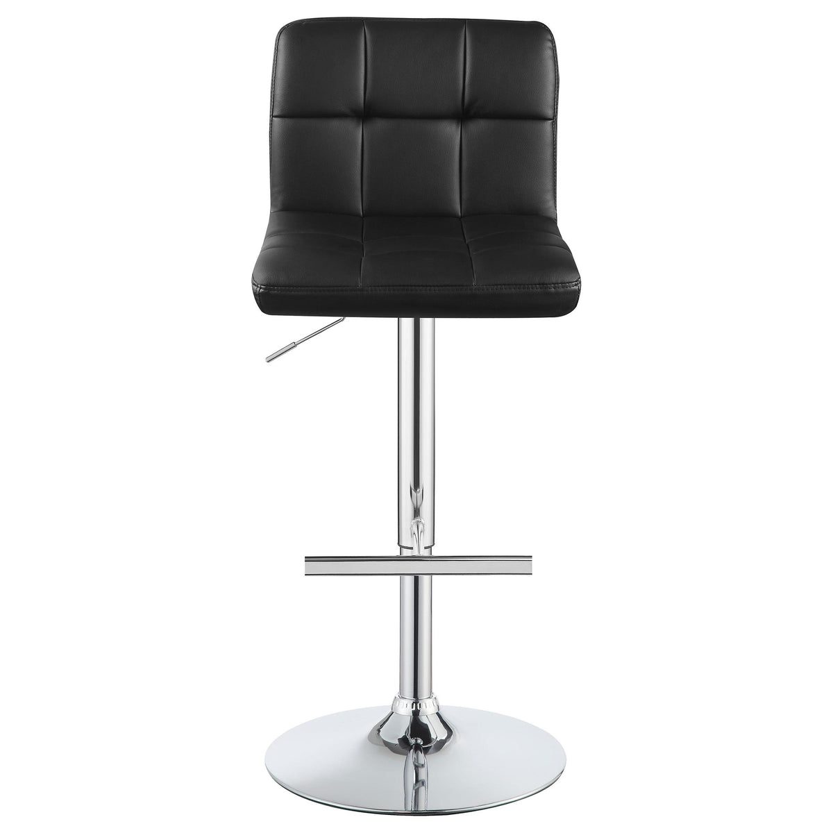 Lenny Black Upholstered Adjustable Bar Stool, Set of 2 from Coaster - Luna Furniture