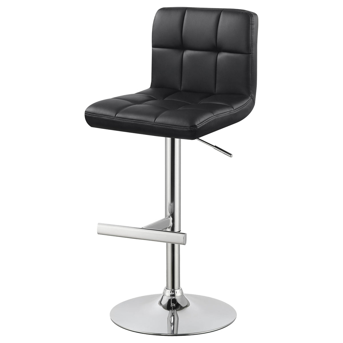 Lenny Black Upholstered Adjustable Bar Stool, Set of 2 from Coaster - Luna Furniture