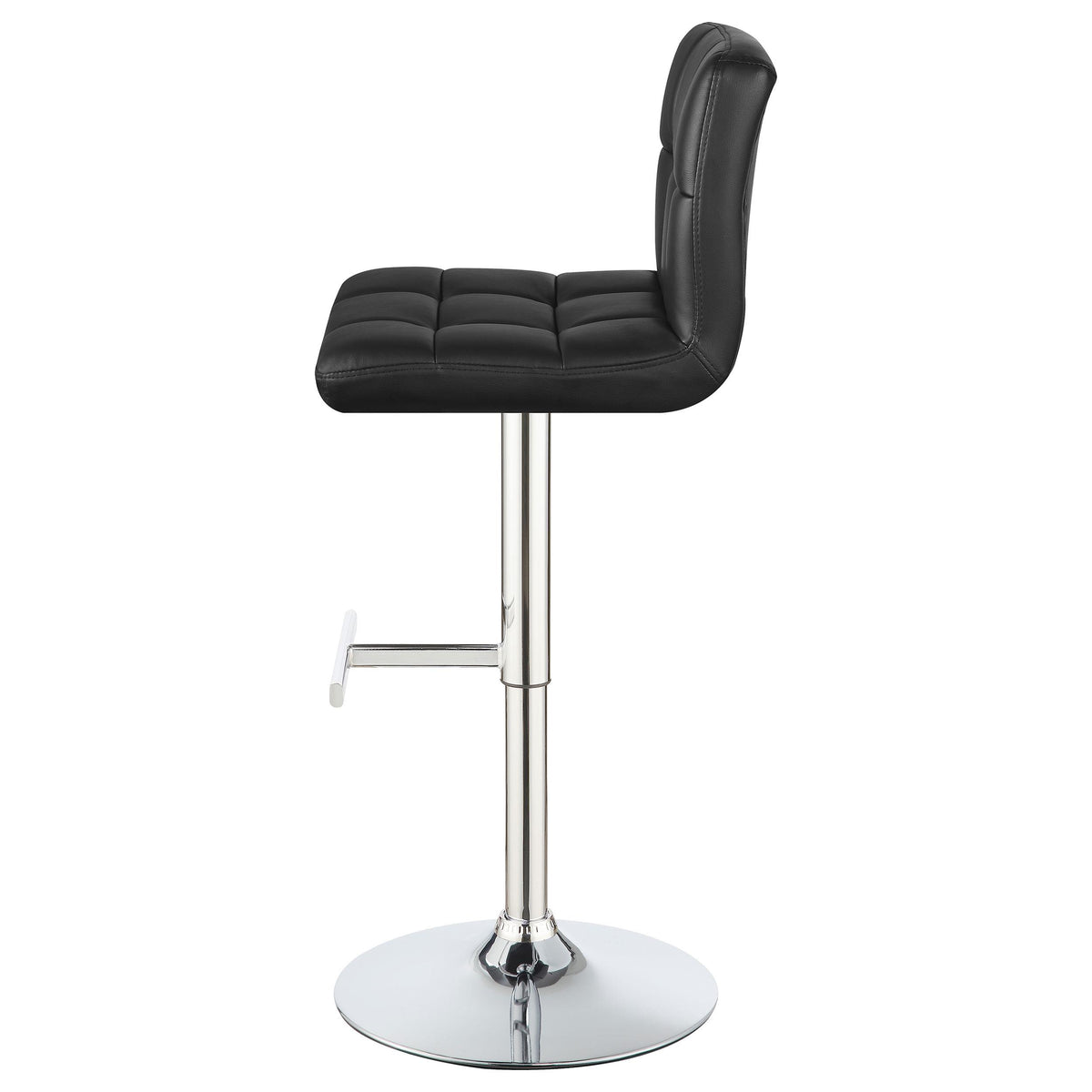 Lenny Black Upholstered Adjustable Bar Stool, Set of 2 from Coaster - Luna Furniture