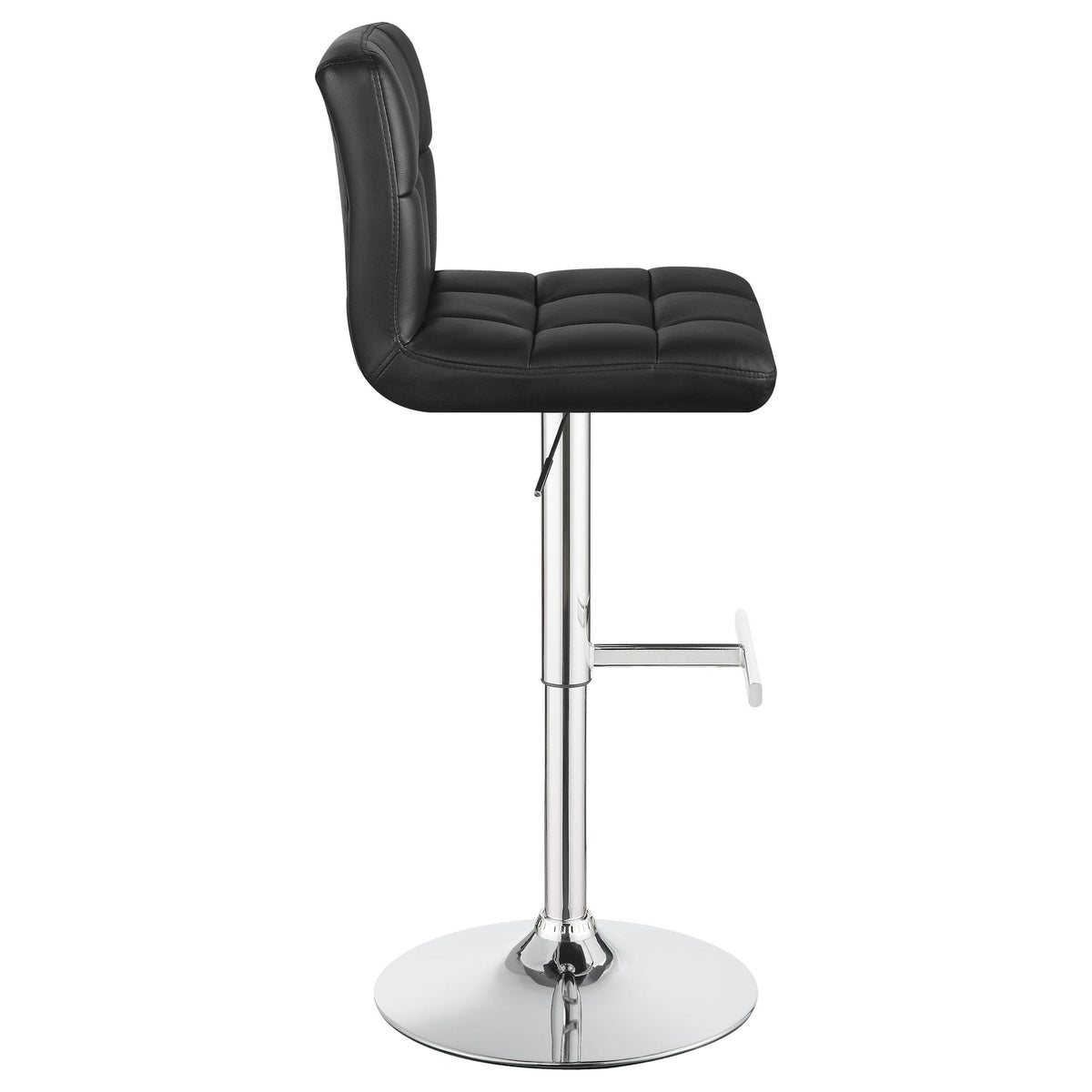Lenny Black Upholstered Adjustable Bar Stool, Set of 2 from Coaster - Luna Furniture