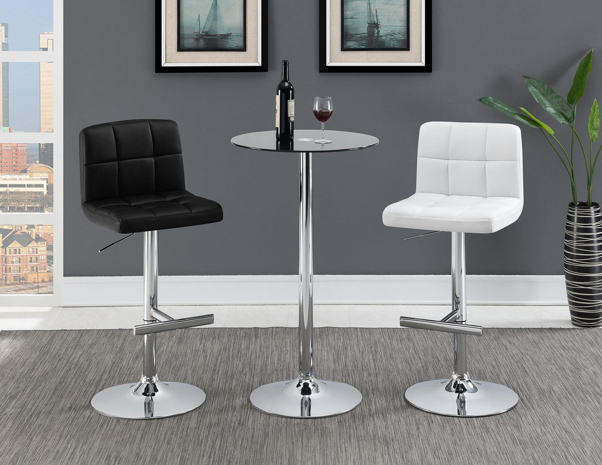 Lenny Black Upholstered Adjustable Bar Stool, Set of 2 from Coaster - Luna Furniture
