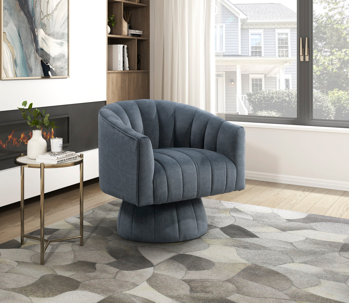 Bristol Dark Gray Swivel Chair from Homelegance - Luna Furniture