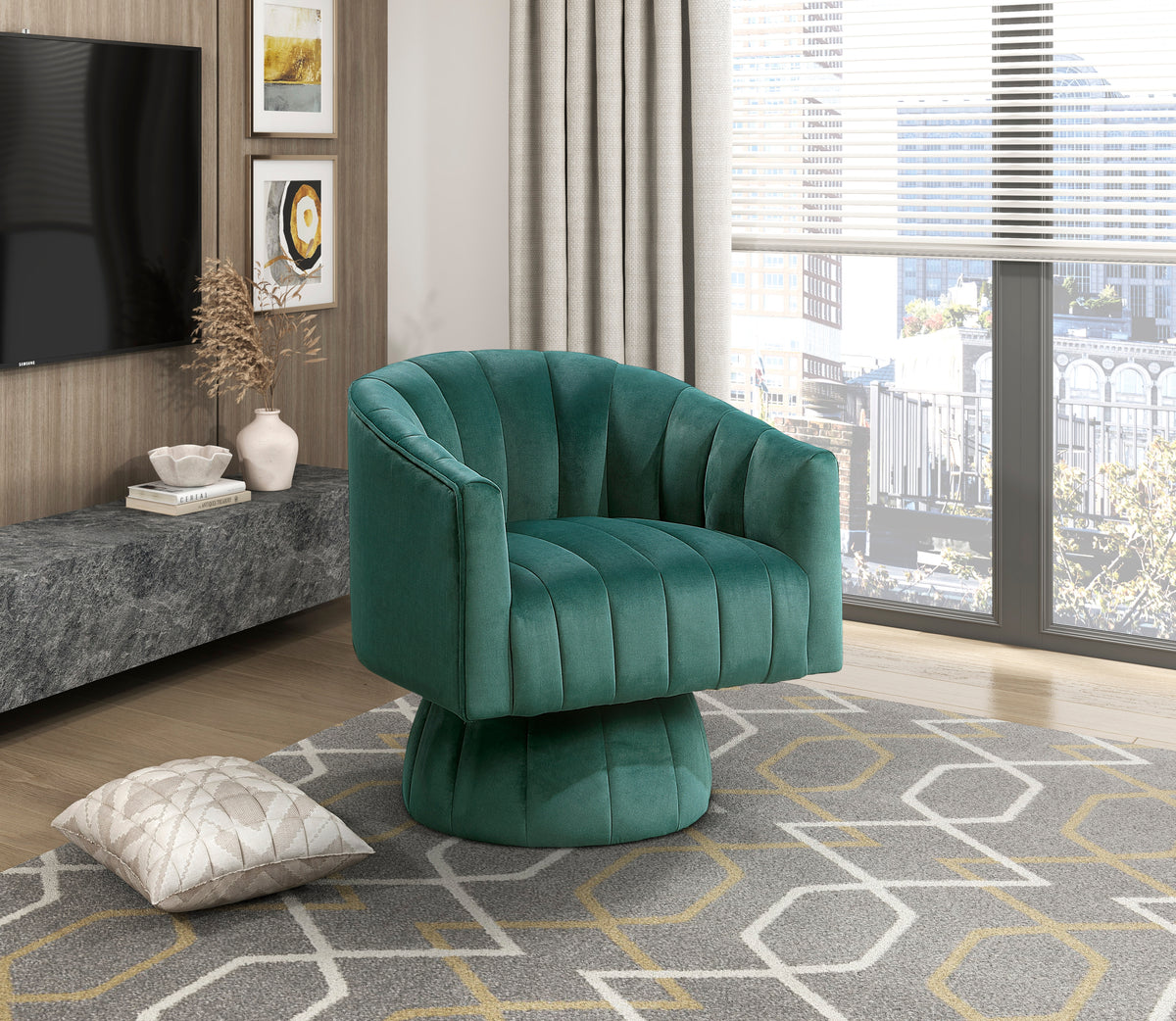 Bristol Green Swivel Chair from Homelegance - Luna Furniture