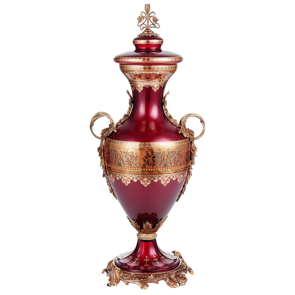 HD-1039 Bronze/Ruby Red/Gold Urn