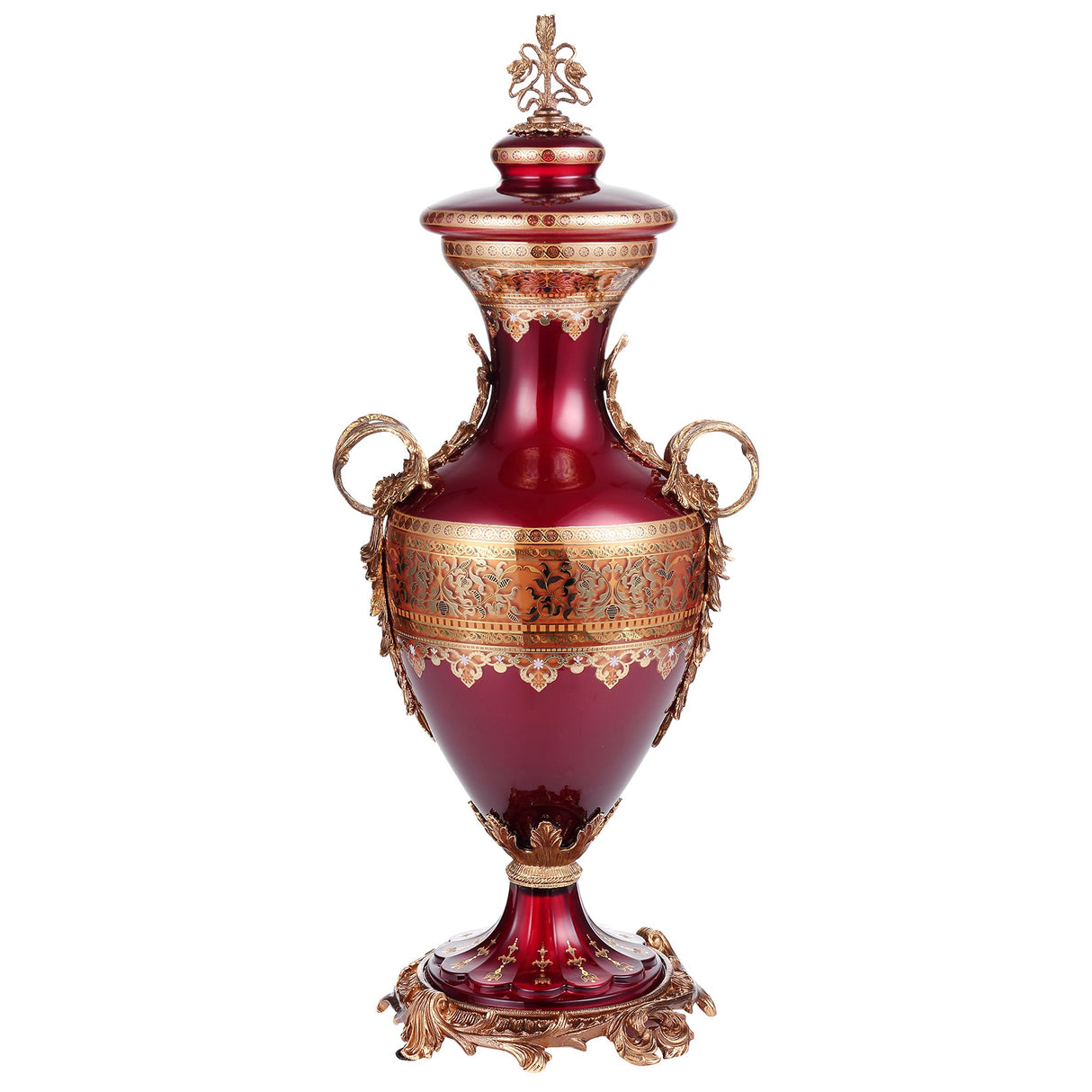 HD-1039 Bronze/Ruby Red/Gold Urn from Homey Design - Luna Furniture