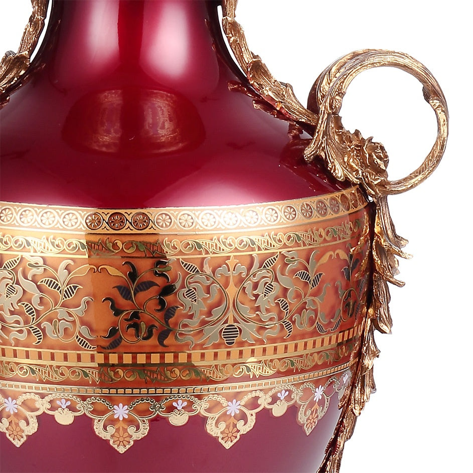 HD-1039 Bronze/Ruby Red/Gold Urn from Homey Design - Luna Furniture