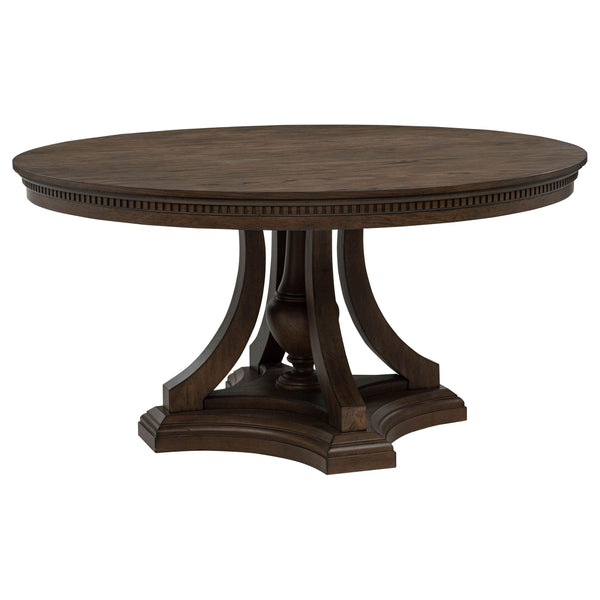 Ridgewell Dark Oak Round Pedestal Dining Table