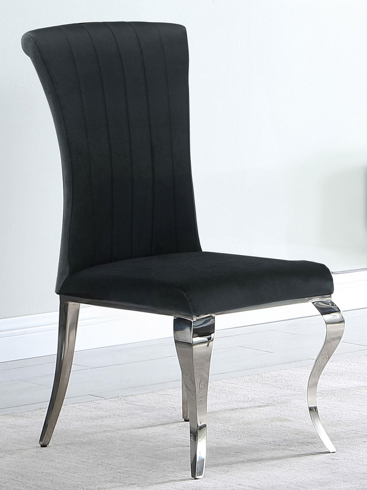 Betty Black and Chrome Upholstered Side Chairs, Set of 4 from Coaster - Luna Furniture