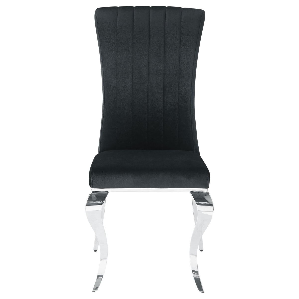 Betty Black and Chrome Upholstered Side Chairs, Set of 4 from Coaster - Luna Furniture