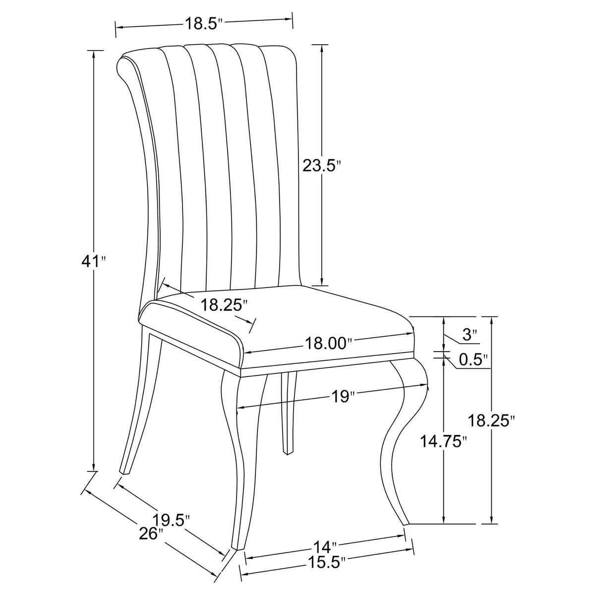 Betty Gray and Chrome Upholstered Side Chairs, Set of 4 from Coaster - Luna Furniture