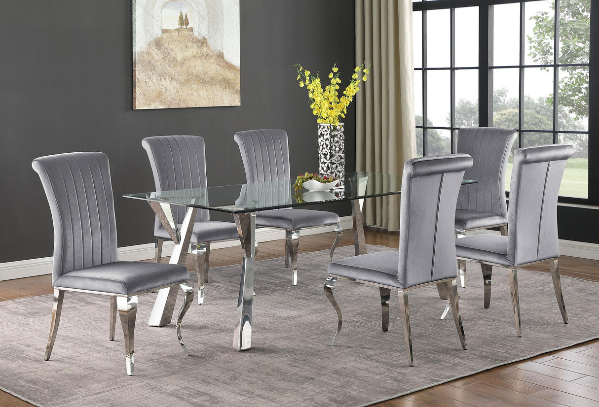 Betty Gray and Chrome Upholstered Side Chairs, Set of 4 from Coaster - Luna Furniture
