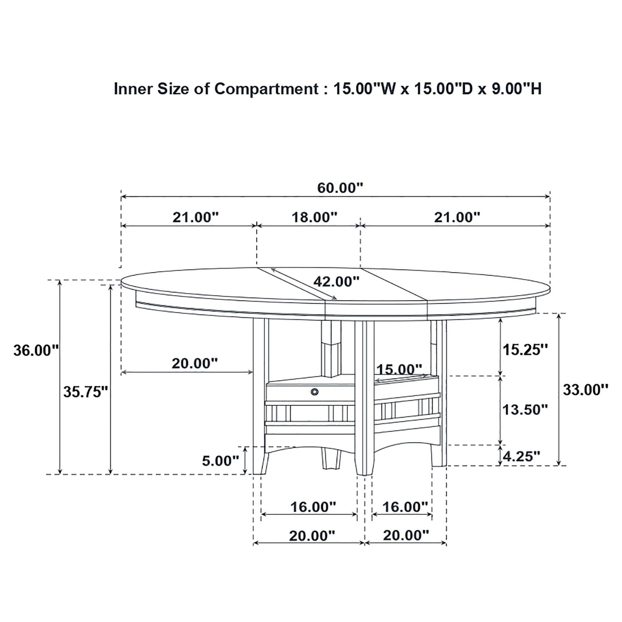 Lavon Light Oak Oval 60-inch Counter Height Extension Dining Table from Coaster - Luna Furniture