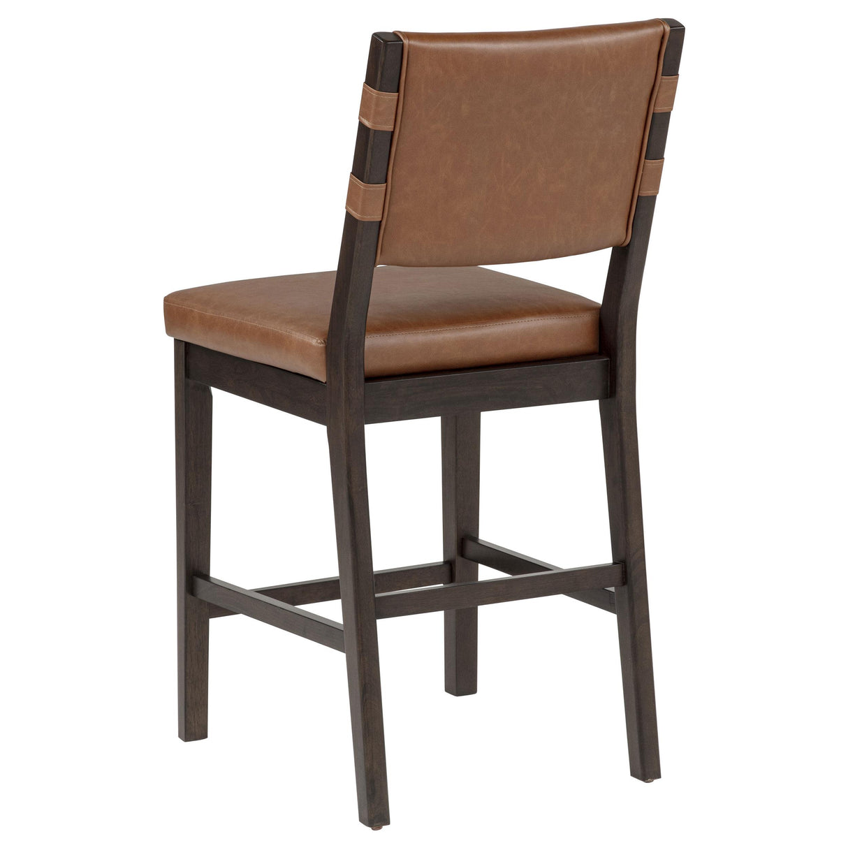 Tegan Cognac Faux Leather Upholstered Counter Height Chair, Set of 2 from Coaster - Luna Furniture