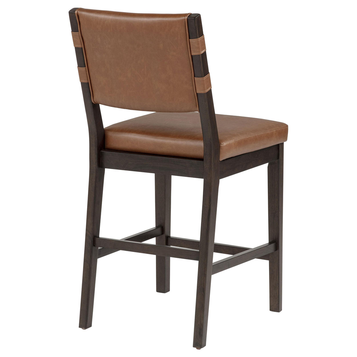 Tegan Cognac Faux Leather Upholstered Counter Height Chair, Set of 2 from Coaster - Luna Furniture