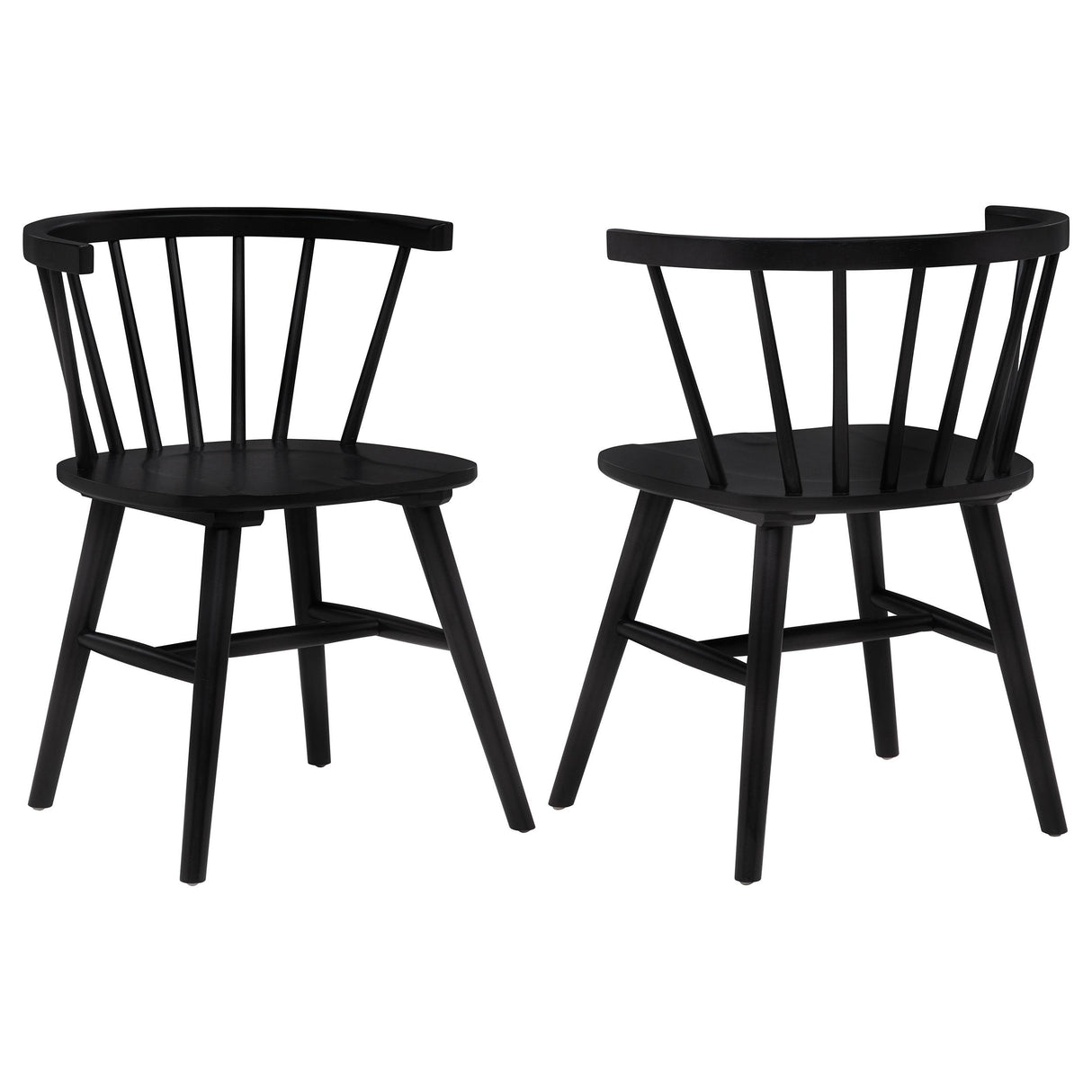 Jeffries Black Windsor Wood Dining Side Chair, Set of 2 from Coaster - Luna Furniture