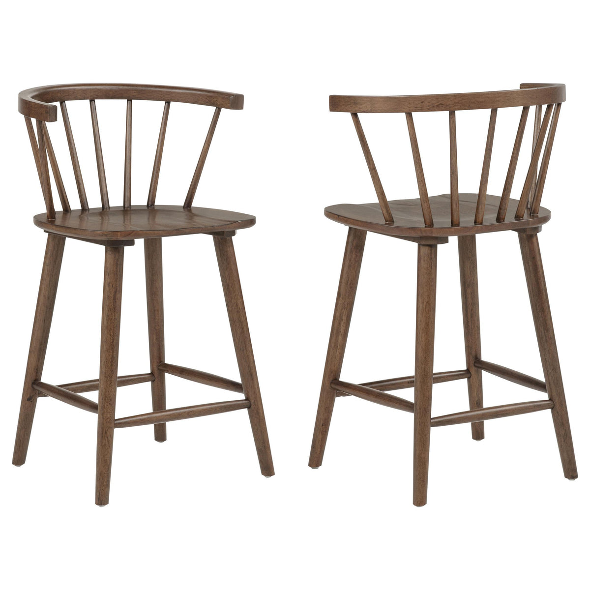 Jeffries Walnut Spindle Back Counter Height Chair, Set of 2 from Coaster - Luna Furniture