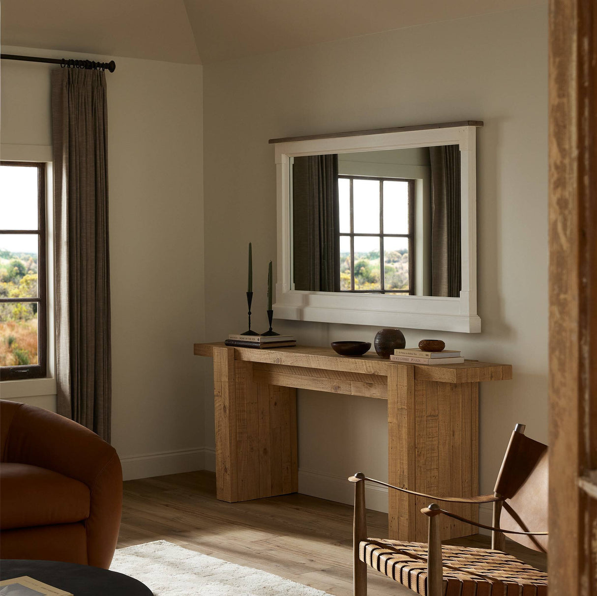 Cintra Large Mirror in Limestone White from Four Hands - Luna Furniture