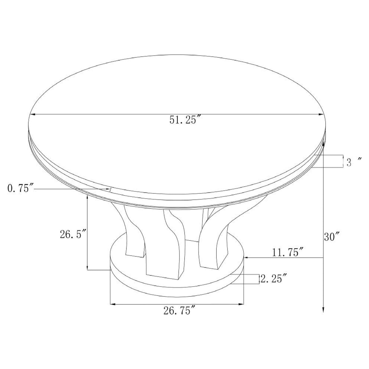 Anchorage Chrome and Black Round Dining Table from Coaster - Luna Furniture