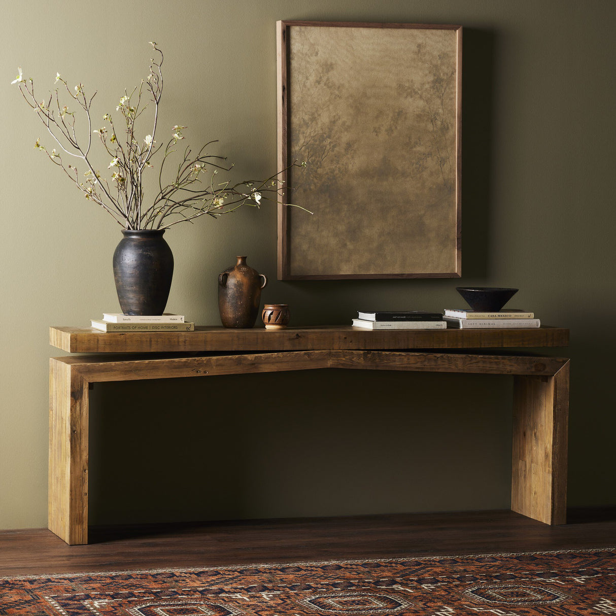 Matthes Console Table - 79" in Sierra Rustic Natural from Four Hands - Luna Furniture