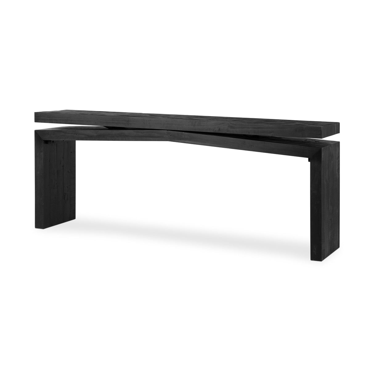 Matthes Console Table - 79" in Aged Black Pine from Four Hands - Luna Furniture