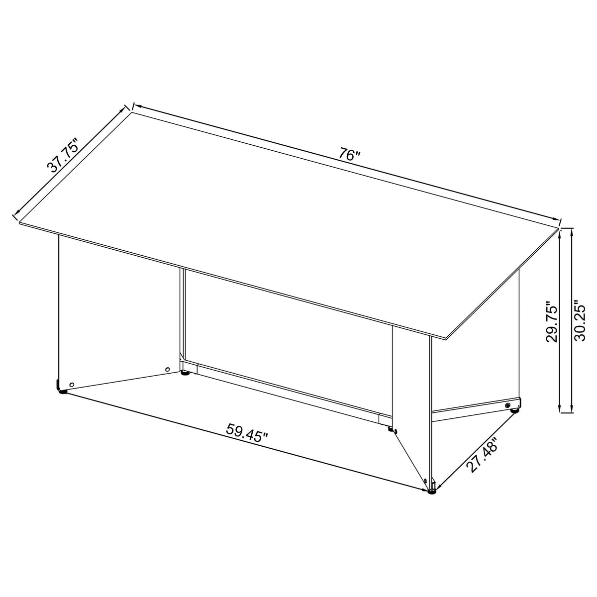 Emery Silver 76-inch Rectangular Mirrored Dining Table from Coaster - Luna Furniture