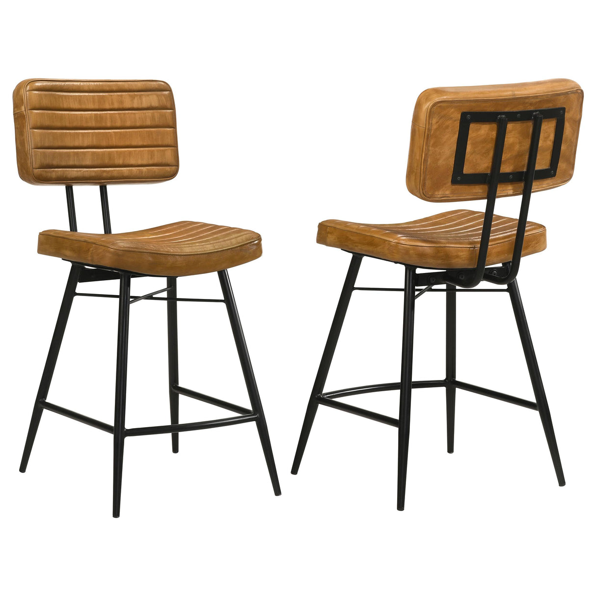 Partridge Upholstered Counter Height Stools with Footrest, Set of 2 from Coaster - Luna Furniture