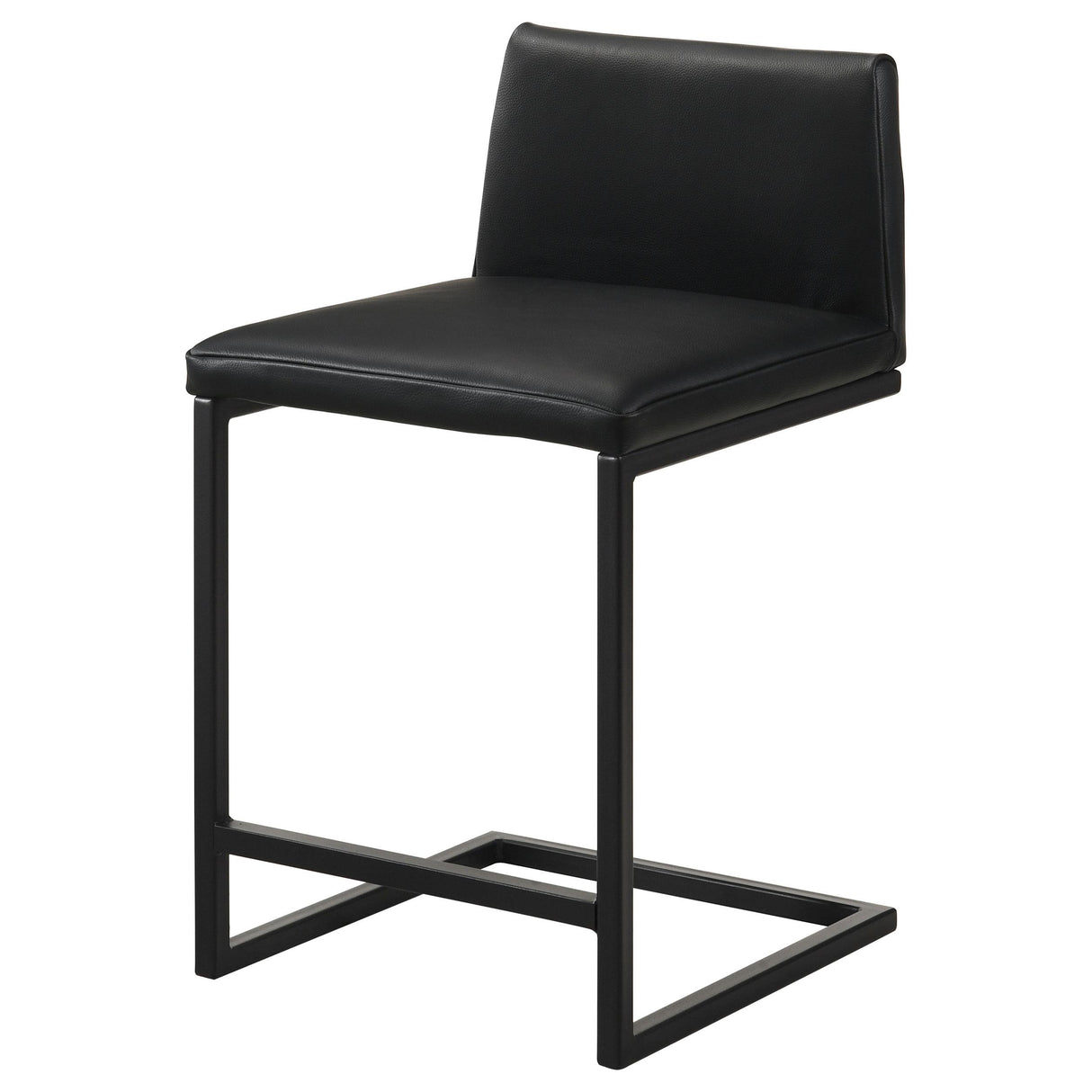 Vardon Black Genuine Leather Counter Height Chair, Set of 2 from Coaster - Luna Furniture