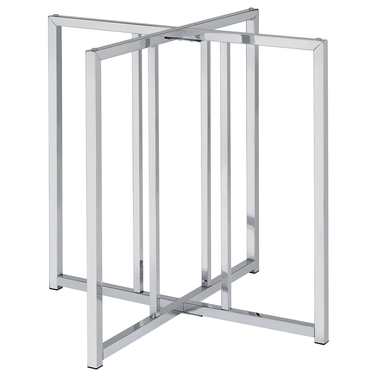 Pace Chrome Geometric Metal Dining Table Base from Coaster - Luna Furniture