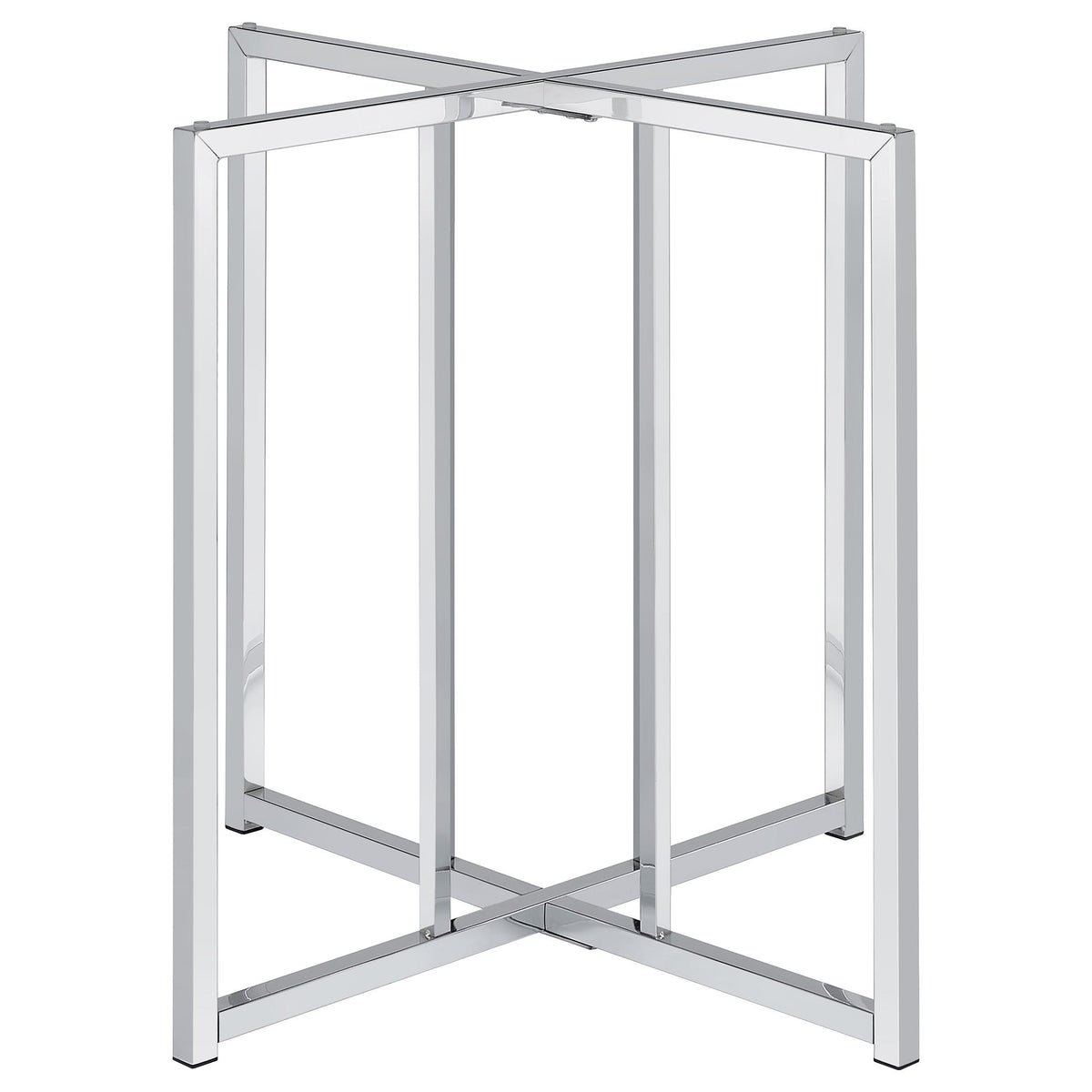 Pace Chrome Geometric Metal Dining Table Base from Coaster - Luna Furniture