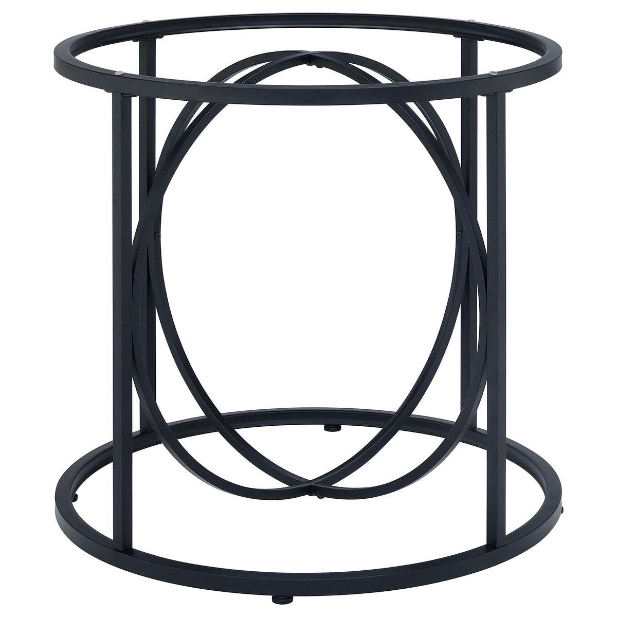 Levy Matte Black Loop Metal Dining Table Base from Coaster - Luna Furniture