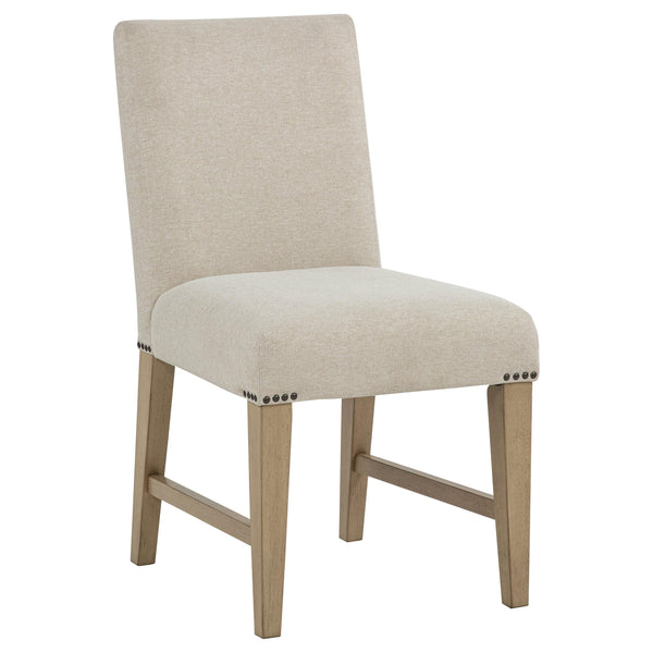 Naser Parsons Beige and Light Oak Dining Side Chair, Set of 2