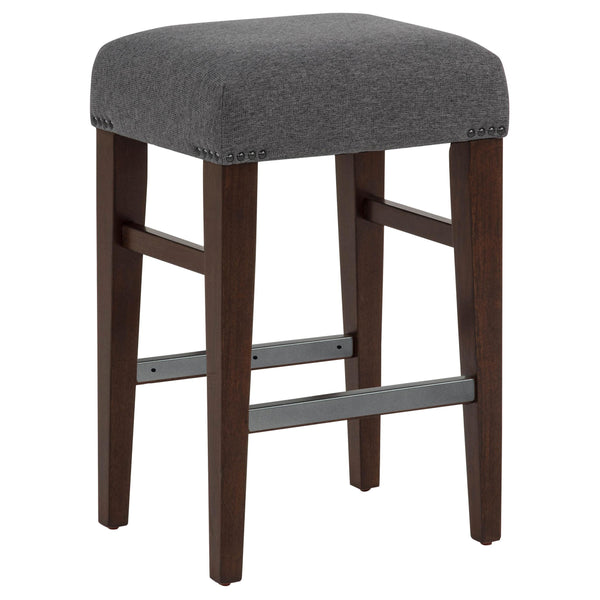 Naser Gray and Dark Walnut Upholstered Counter Stool, Set of 2