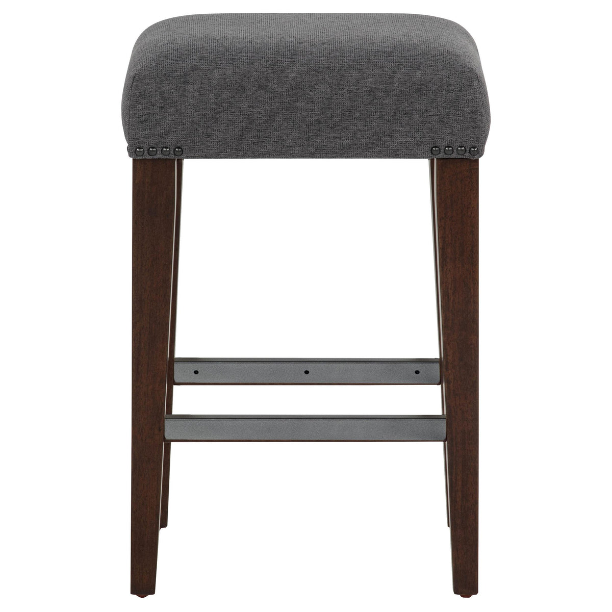 Naser Gray and Dark Walnut Upholstered Counter Stool, Set of 2 from Coaster - Luna Furniture