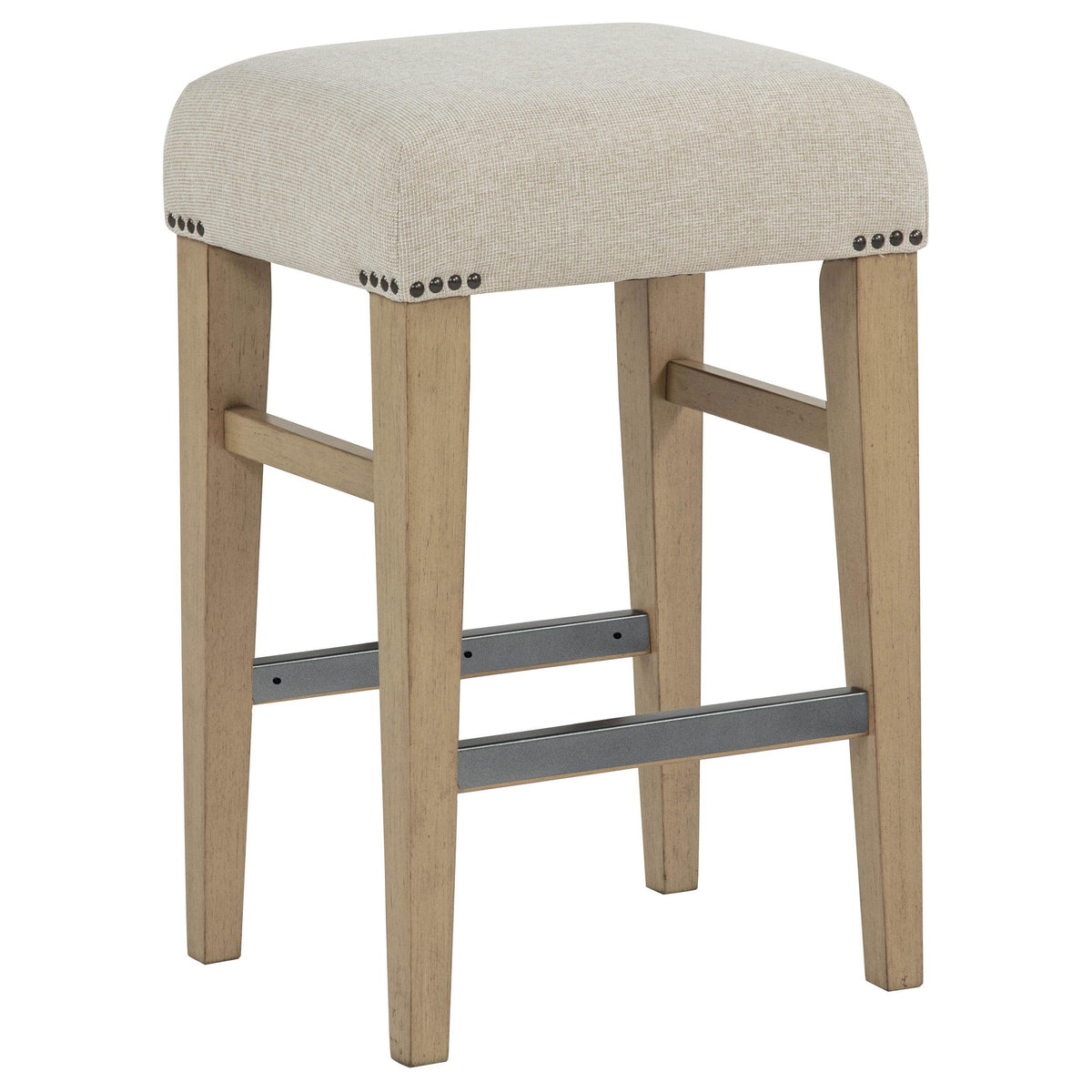 Naser Beige and Light Oak Upholstered Counter Stool, Set of 2 from Coaster - Luna Furniture
