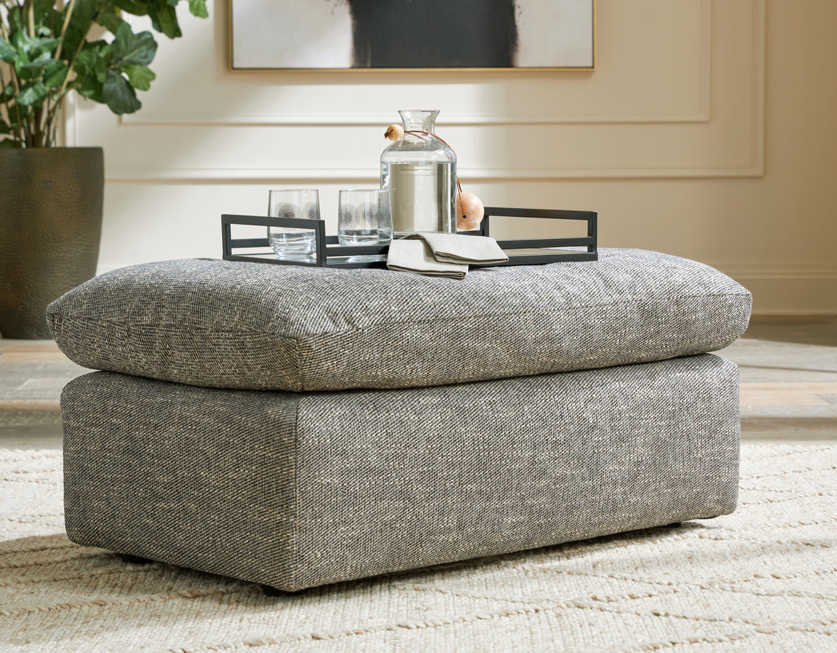 Dramatic Chair and Ottoman in Granite from Ashley - Luna Furniture
