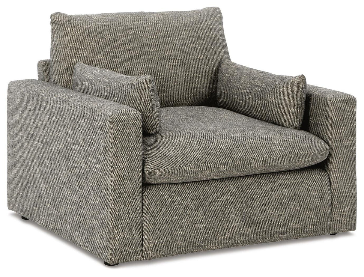 Dramatic Chair and Ottoman in Granite from Ashley - Luna Furniture