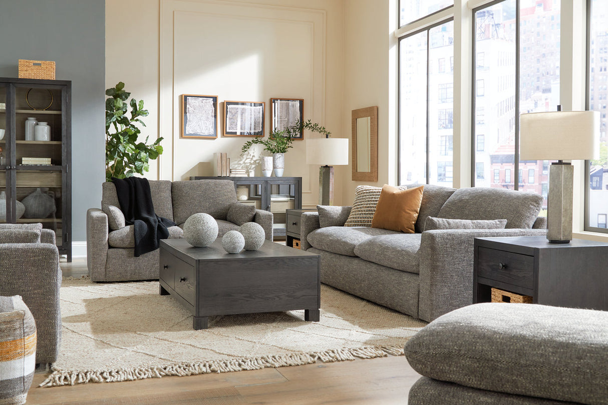 Dramatic Granite Sofa, Loveseat, Oversized Chair and Ottoman from Ashley - Luna Furniture