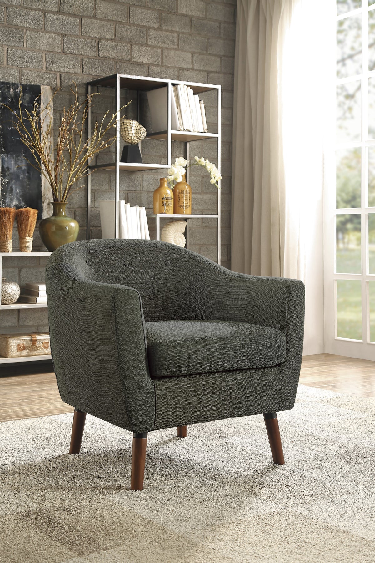Lucille Gray Accent Chair from Homelegance - Luna Furniture
