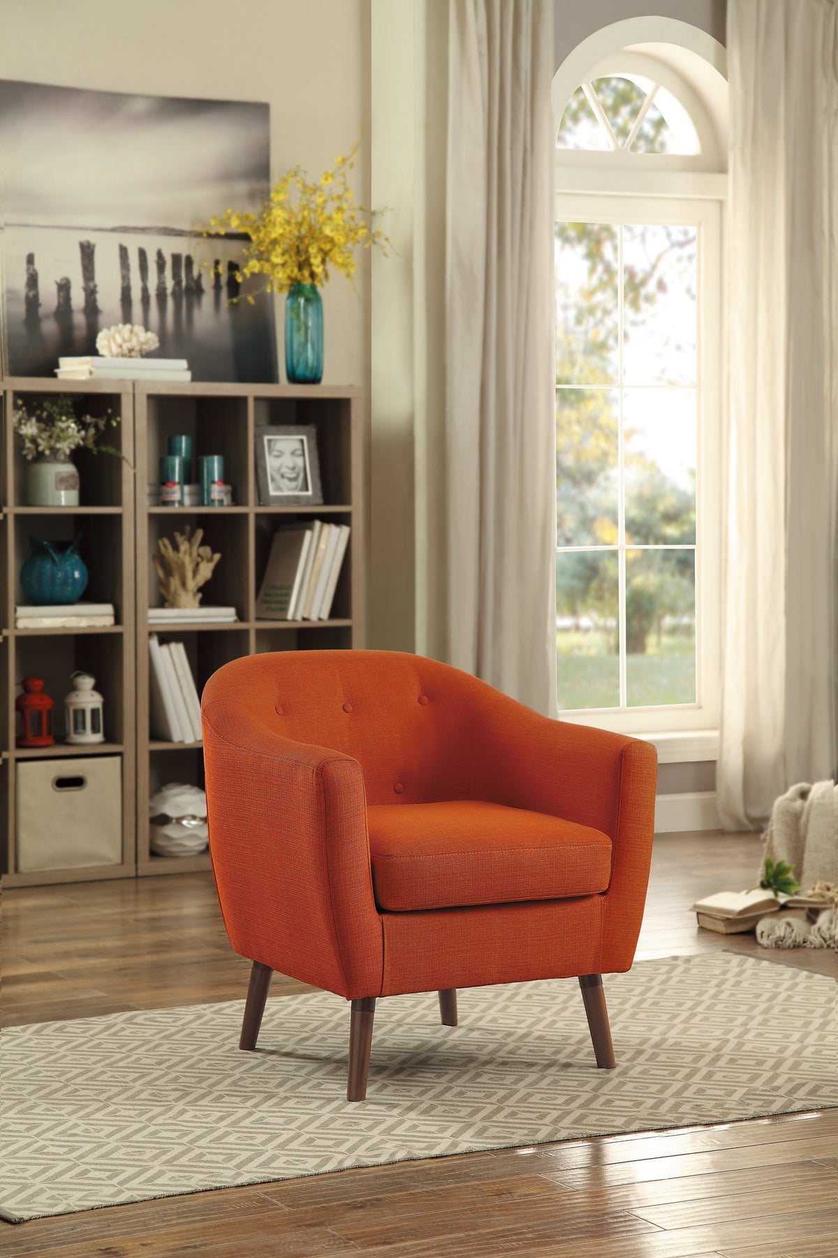 Lucille Orange Accent Chair from Homelegance - Luna Furniture