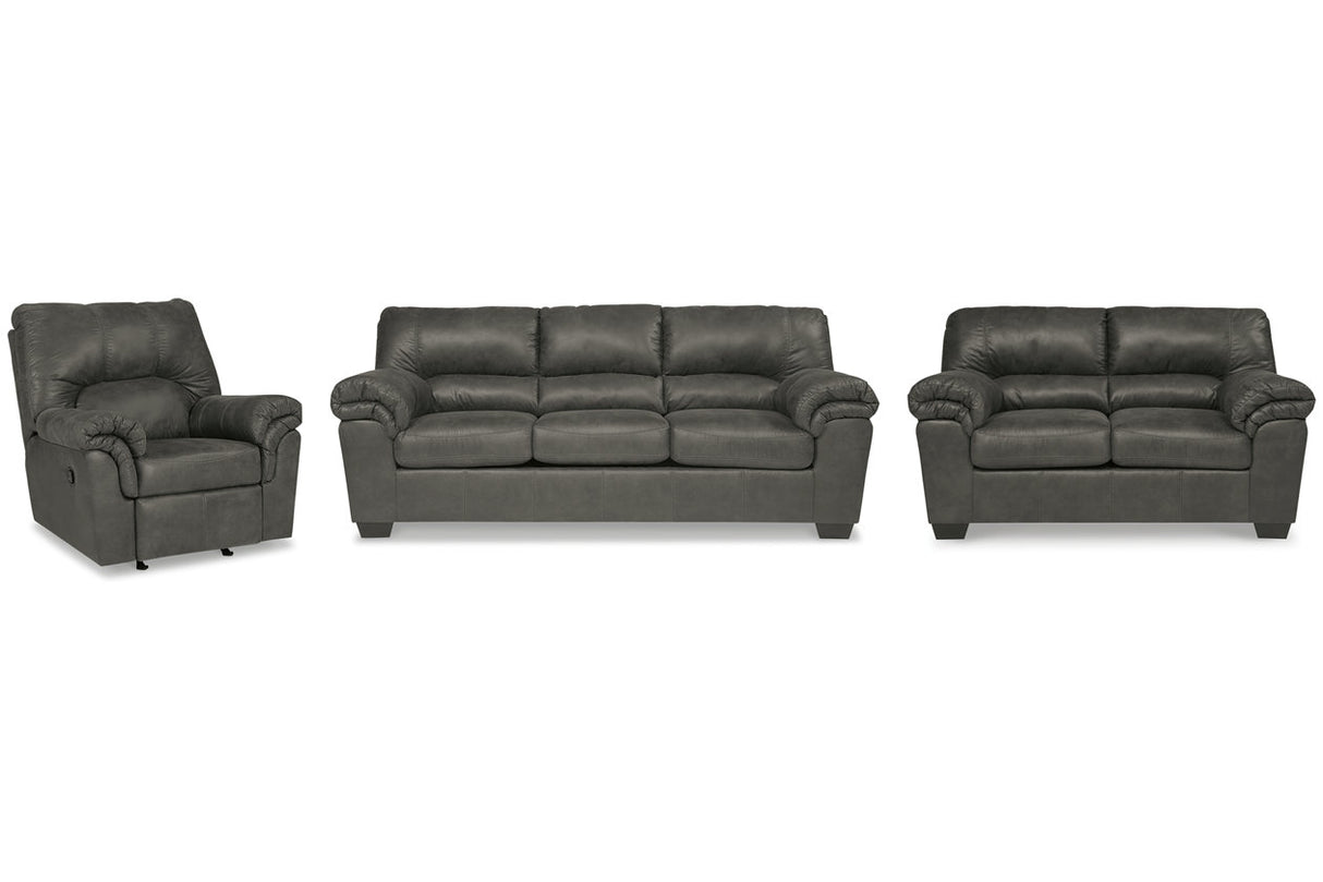 Bladen Slate Sofa, Loveseat and Recliner from Ashley - Luna Furniture