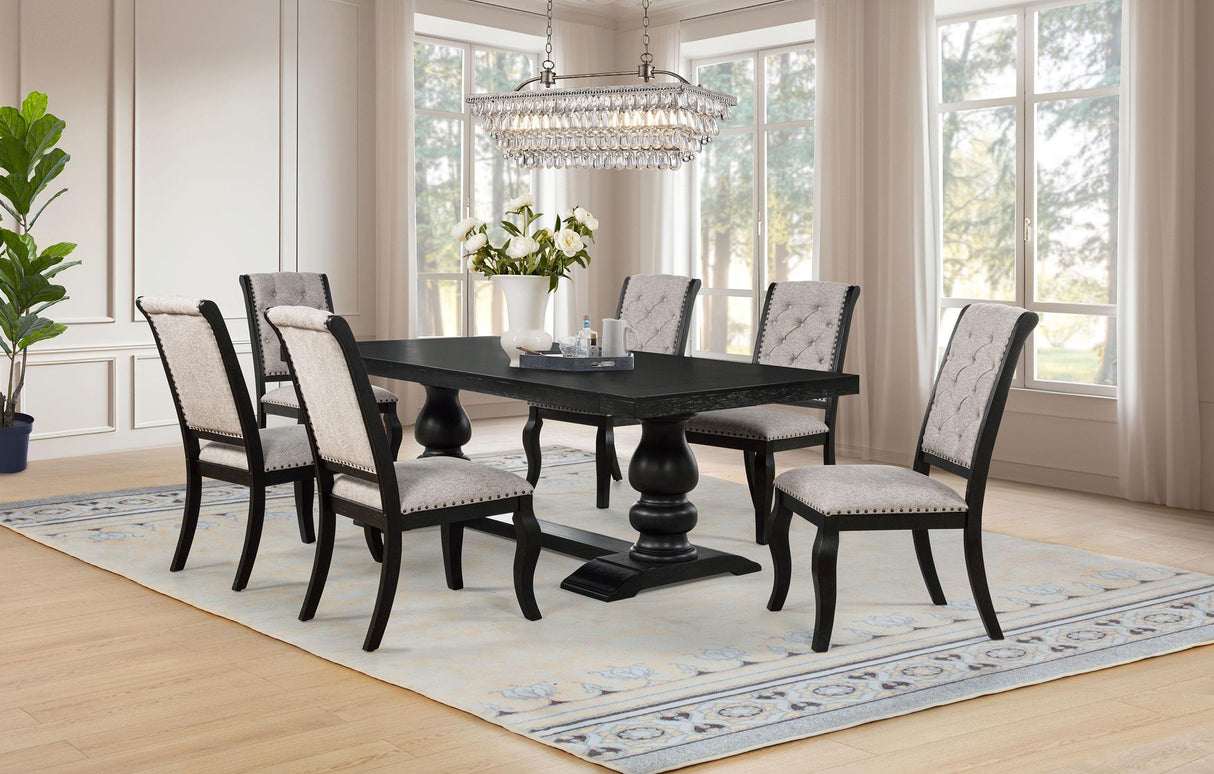 Phelps Distressed Noir/Tobacco Rectangular Dining Set from Coaster - Luna Furniture