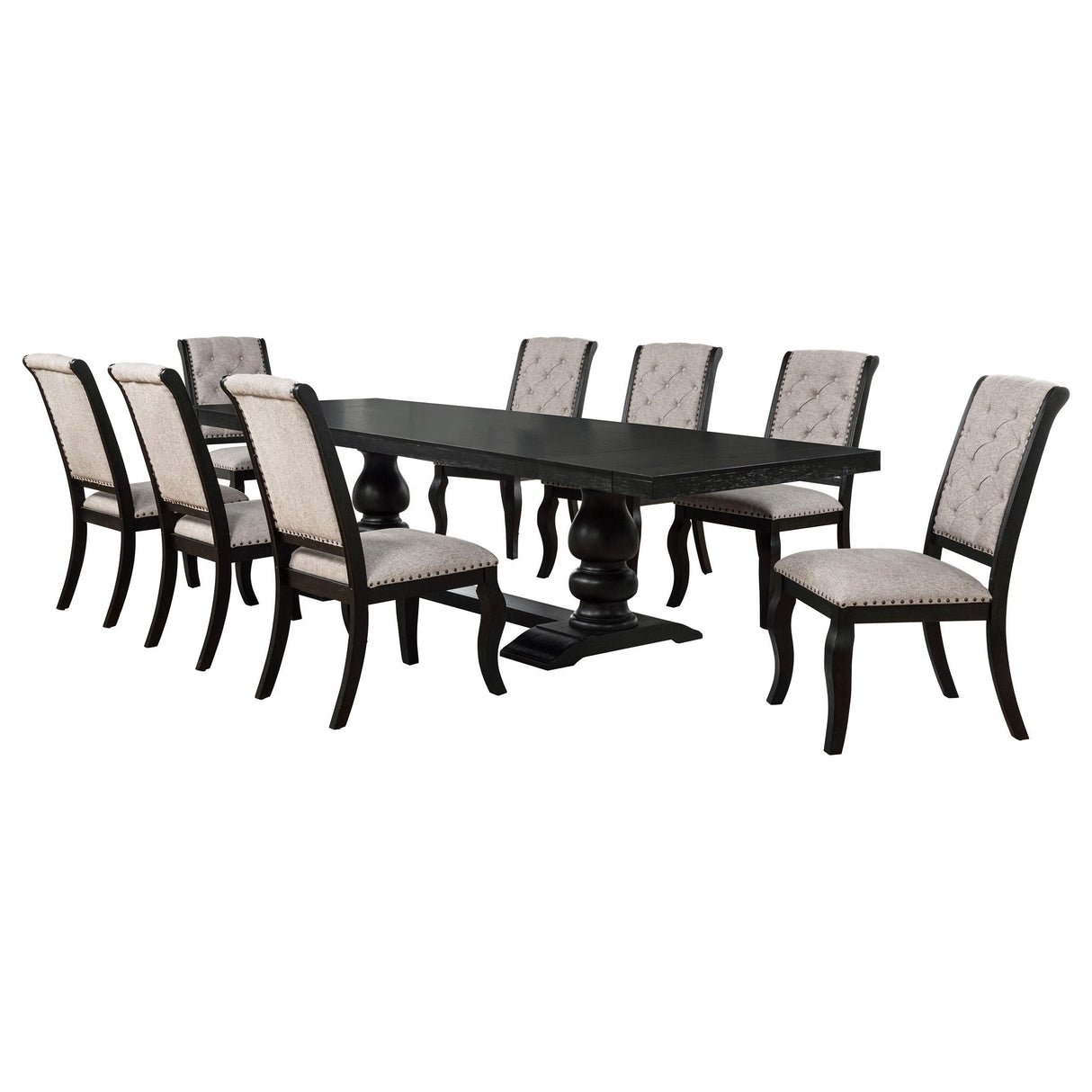 Phelps 9-piece Rectangular Dining Set Distressed Noir from Coaster - Luna Furniture