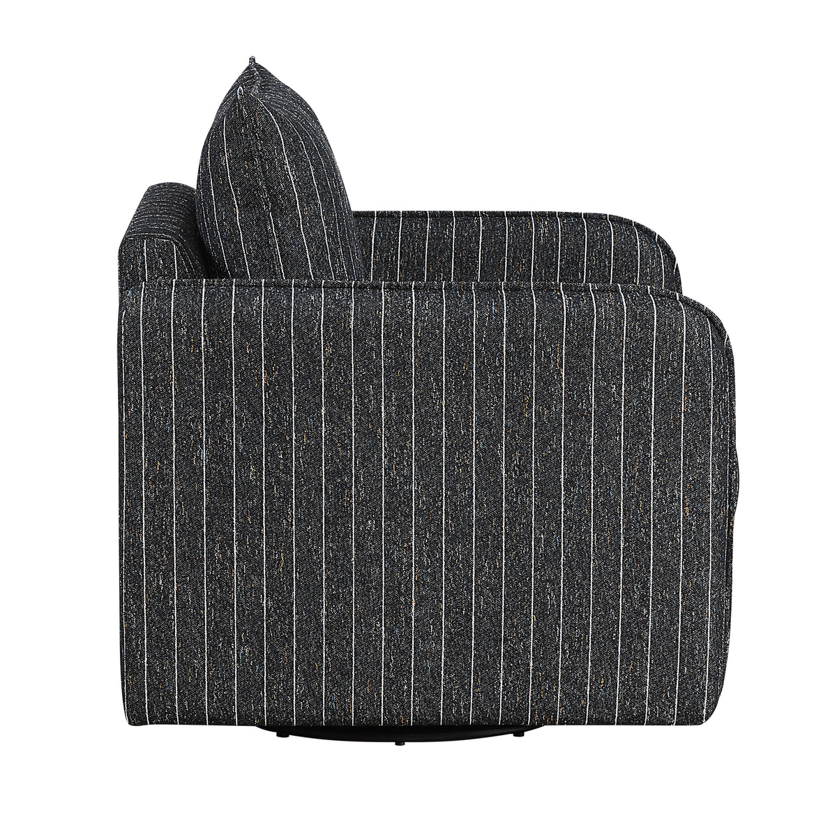 Coeur Charcoal Pinstripe Swivel Chair from Homelegance - Luna Furniture