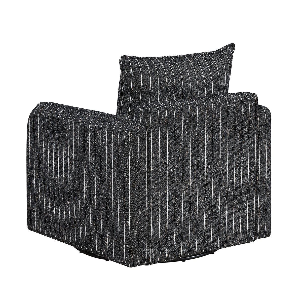 Coeur Charcoal Pinstripe Swivel Chair from Homelegance - Luna Furniture