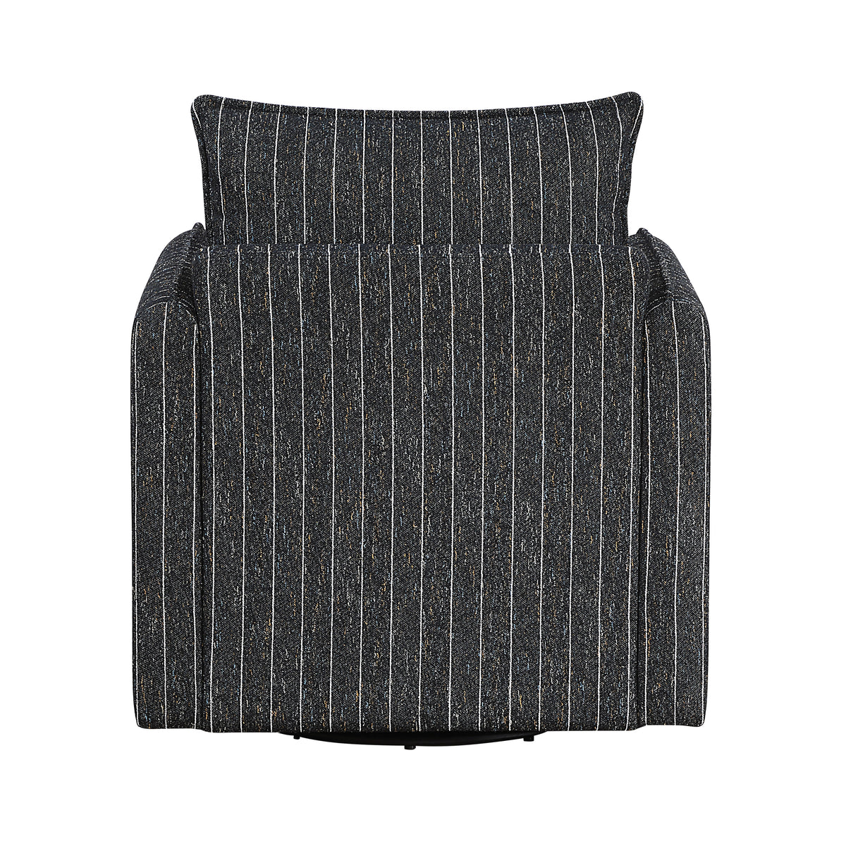 Coeur Charcoal Pinstripe Swivel Chair from Homelegance - Luna Furniture