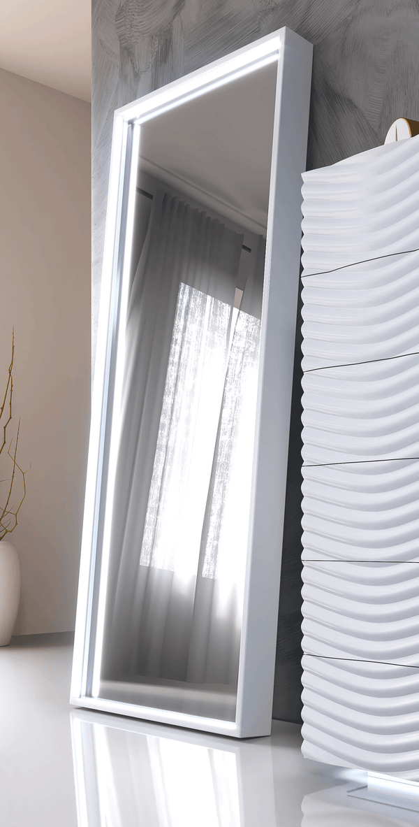 Wave White Double Dresser Mirror