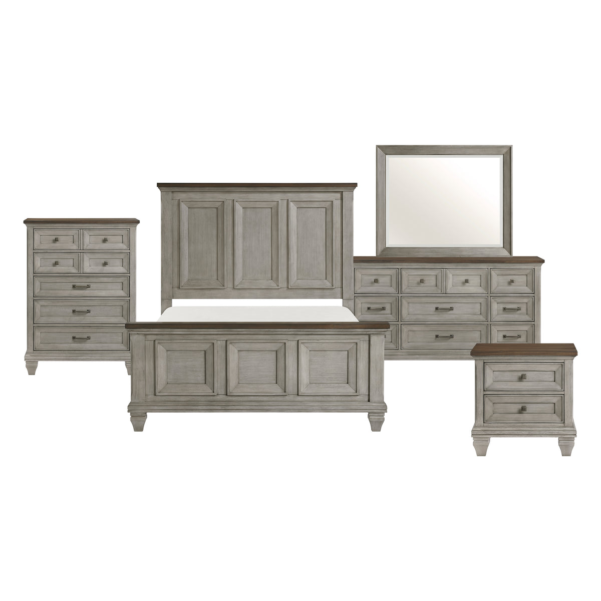 Renton Antique Gray/Brown Nightstand from Homelegance - Luna Furniture